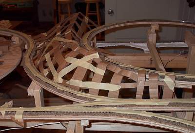 Cardboard web forming foothills of main mountain